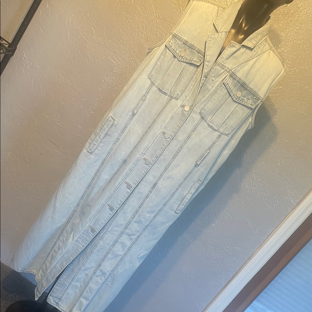Blank NYC Light Blue Denim Maxi Dress